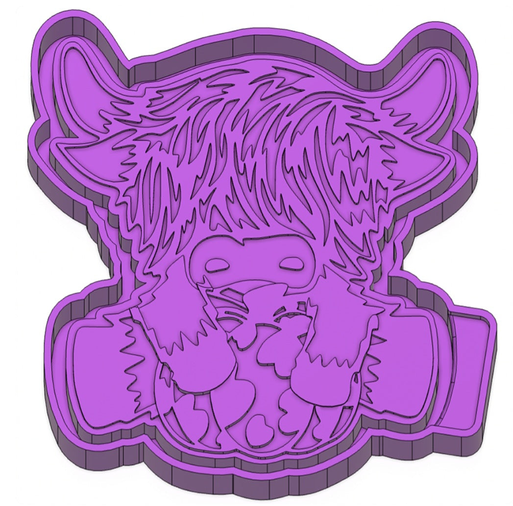 Highland Cow with Pumpkin Mold