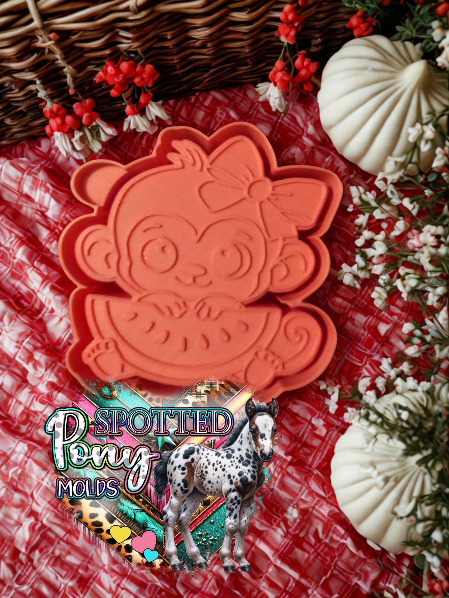 Girl Monkey with Watermelon Mold