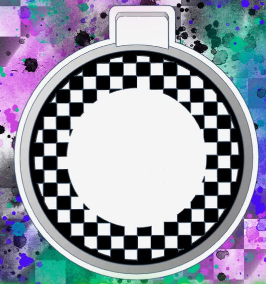 Checkered Circle Frame Cardstock Mold