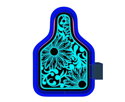Sunflower Tooled Ear Tag Mold