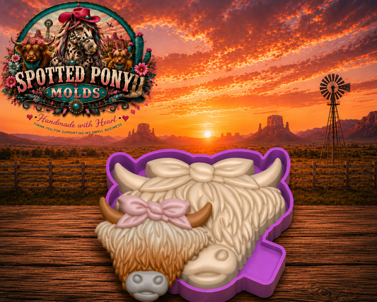 #122 3D Highland Cow with Bow
