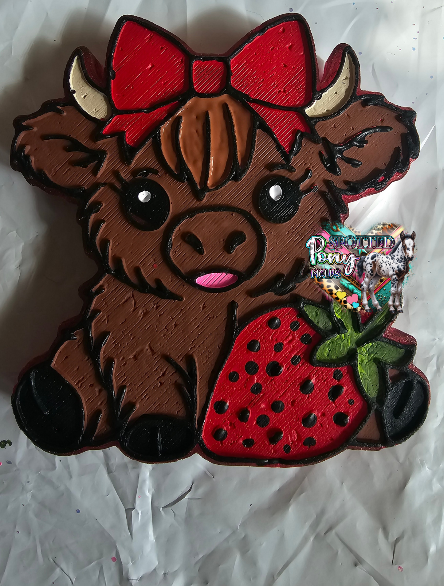 Highland Cow with Strawberry