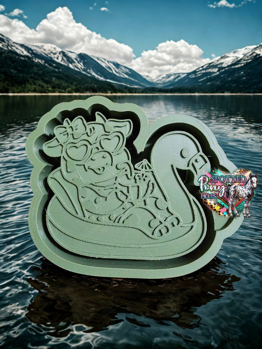 Cow in Flamingo Floatie Mold