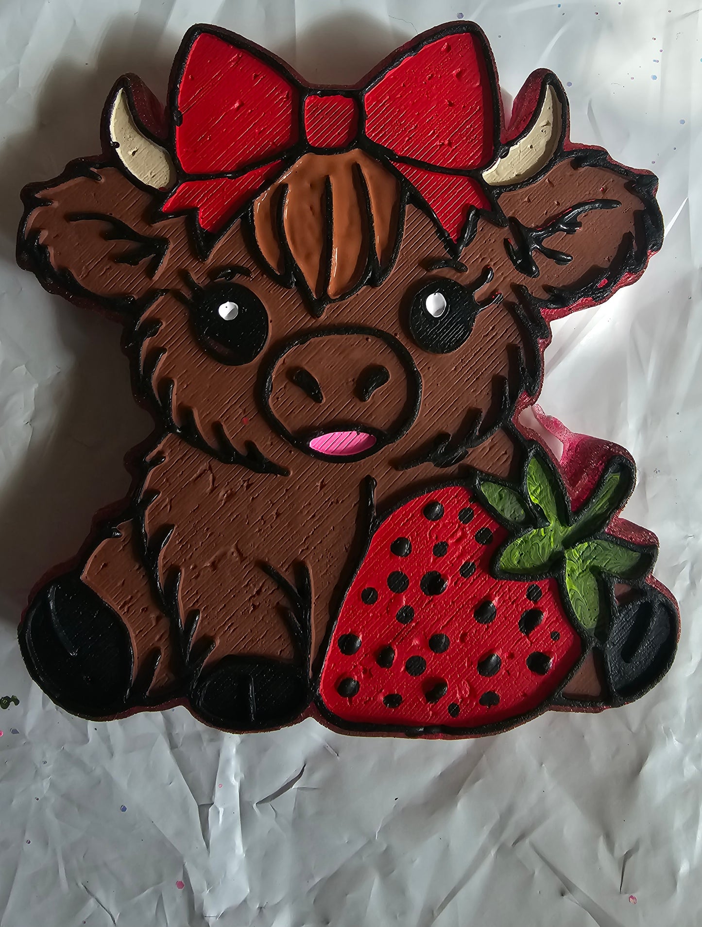 Highland Cow with Strawberry Mold