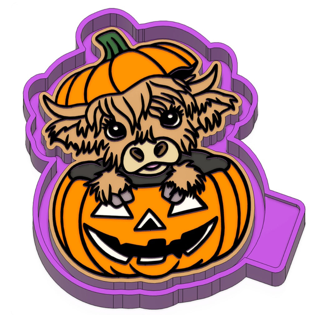 Highland Cow in Pumpkin Mold