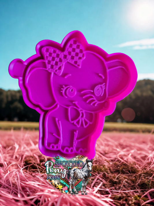Elephant with Checkered Bow Mold