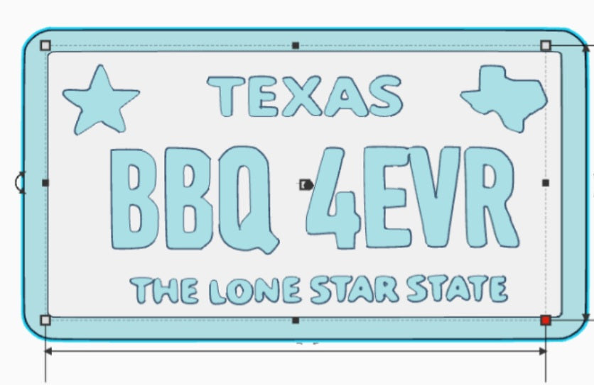 BBQ Texas License Plate Mold