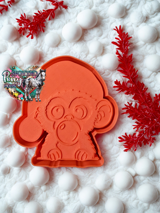 Blowing Bubble Christmas Monkey Mold