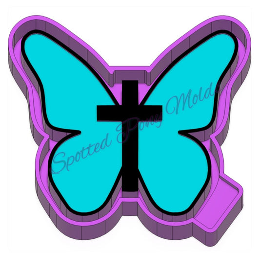 Butterfly with Cross Mold