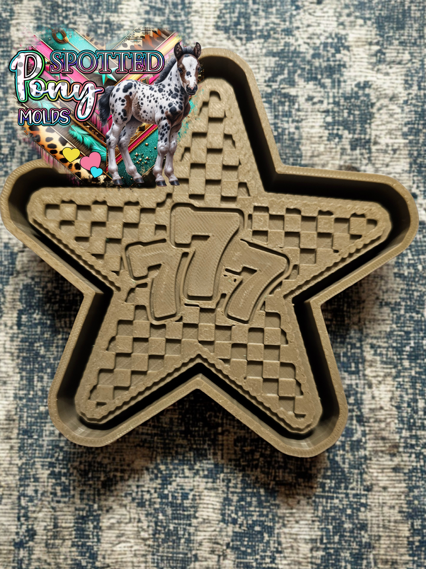 Checkered Star with Lucky Sevens Mold