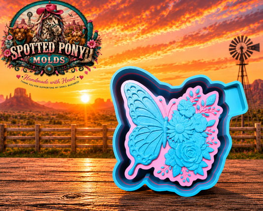 3D Floral Butterfly Mold